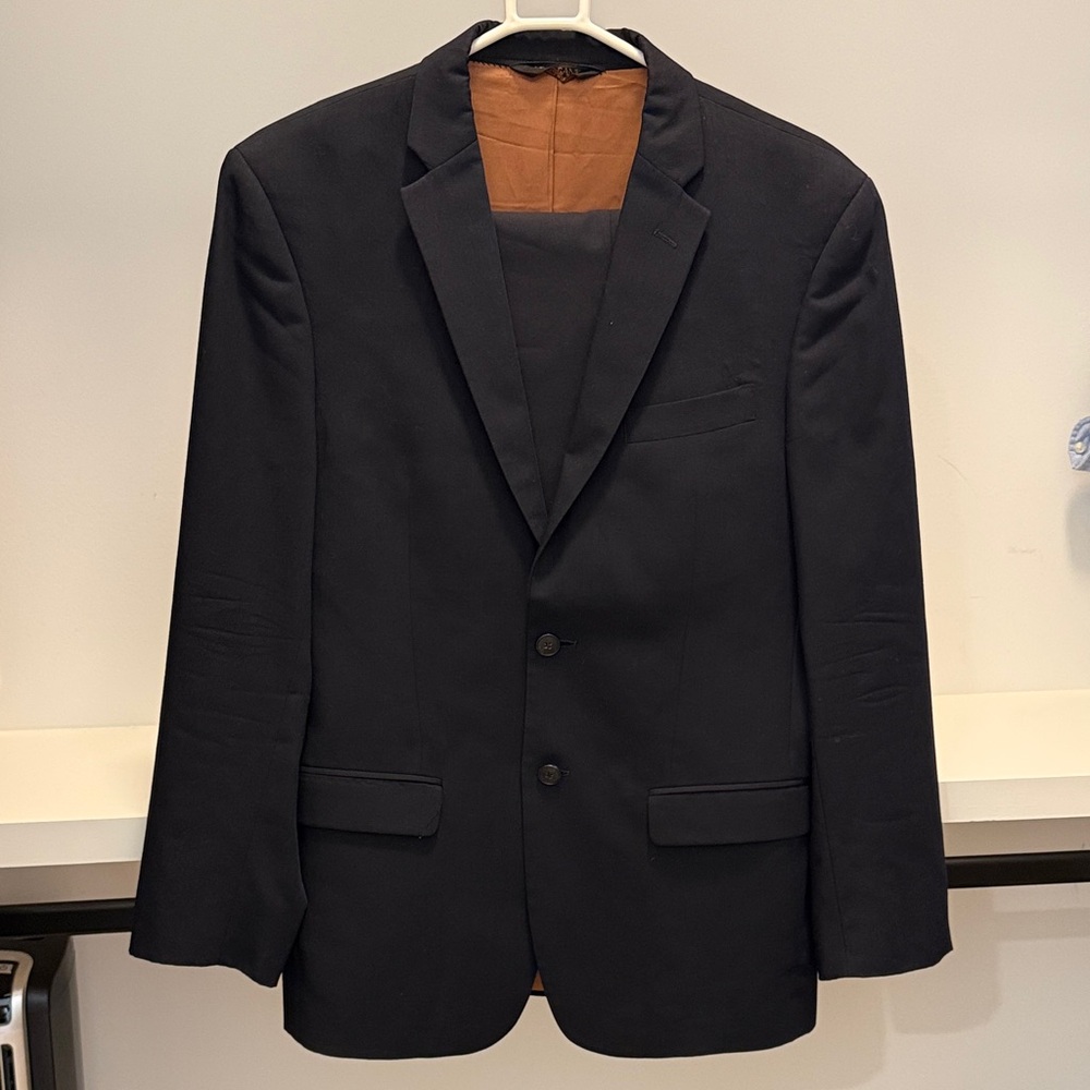 Jos. A. Bank Black Blazer with Tan Lining